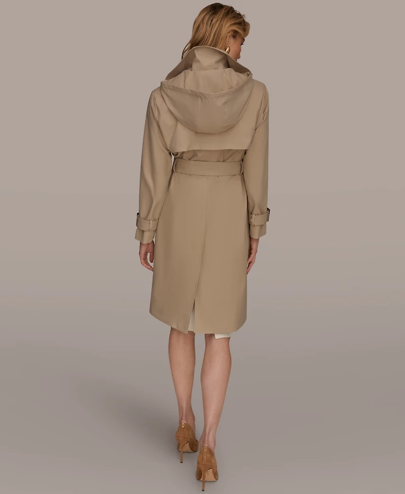 Donna Karan New York Women's Single Breasted Belted Trench Coat