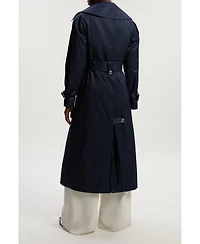 Karen Millen Women's Cotton Sheen Belted Classic Trench Coat