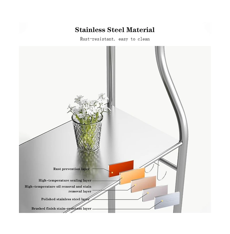 Homfan Over The Toilet Storage Shelf, Freestanding Bathroom Organizers and Storage Over Toilet with Paper Holder Towel Hooks Bathroom Organizer