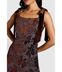 Coast Women's Velvet Lace Tie Shoulder Midi Dress