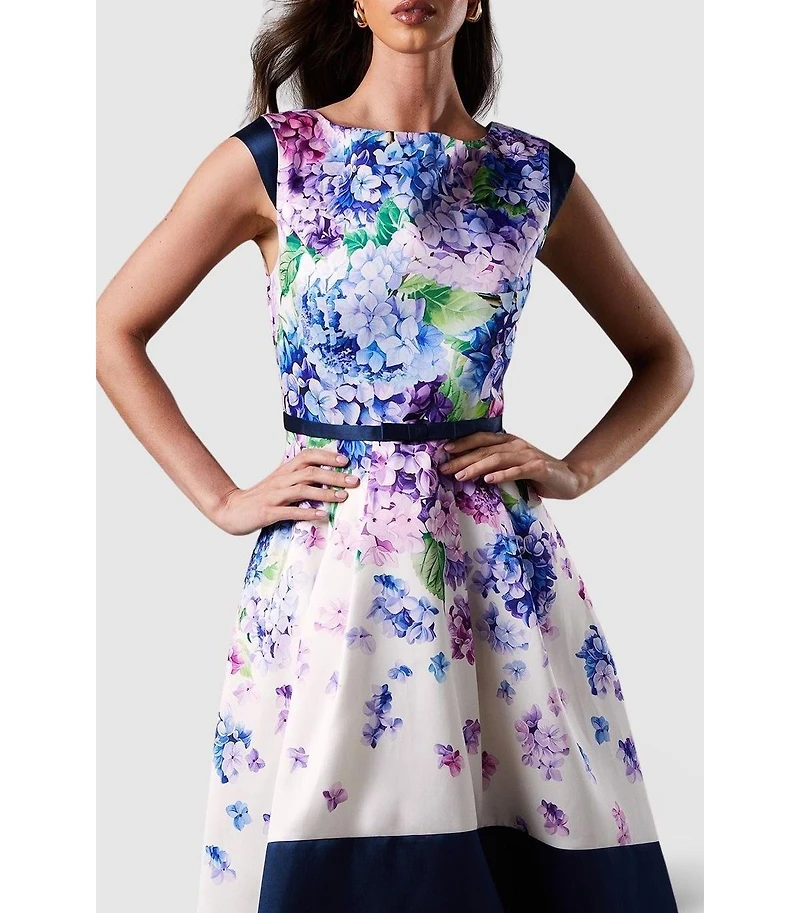 Coast Women's Twill Hi-Lo Floral Midi Dress