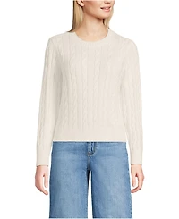 Lands' End Women's Drifter Classic Cable Crew Neck Sweater