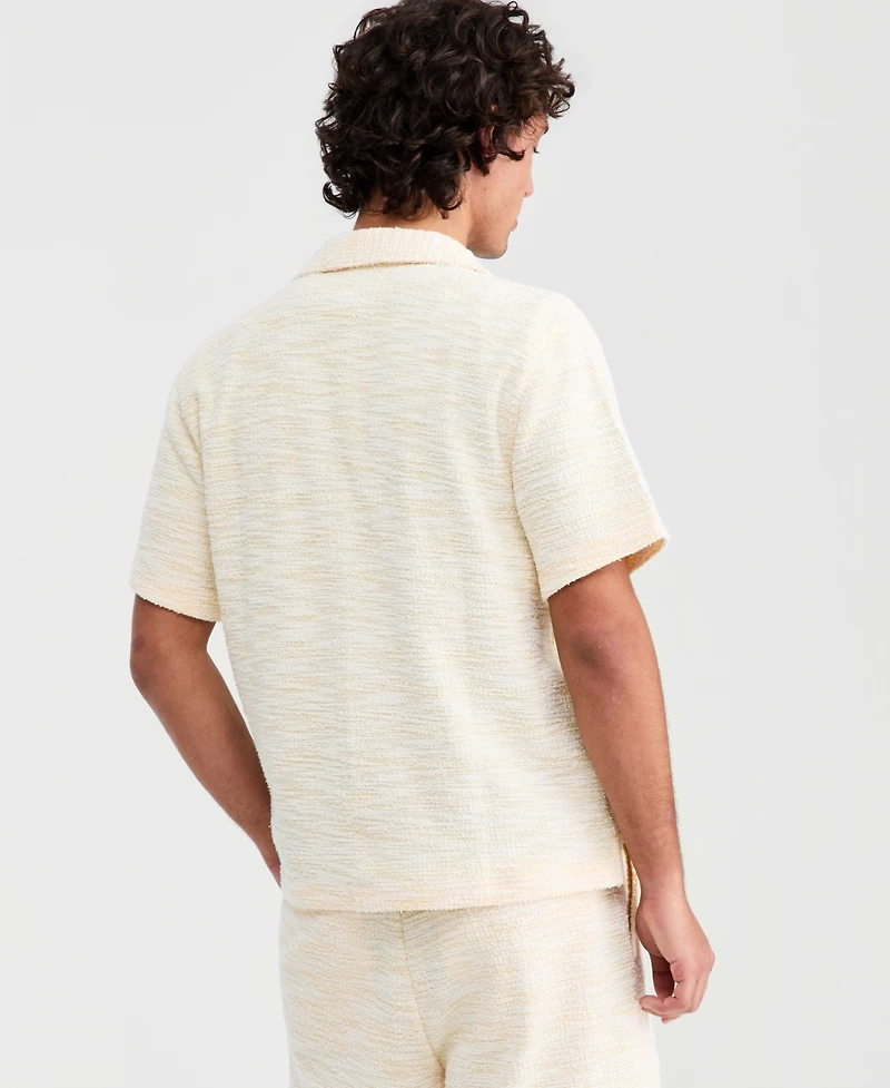 Sun + Stone Men's Dock Knit Boucle Camp Shirt, Macy's Exclusive