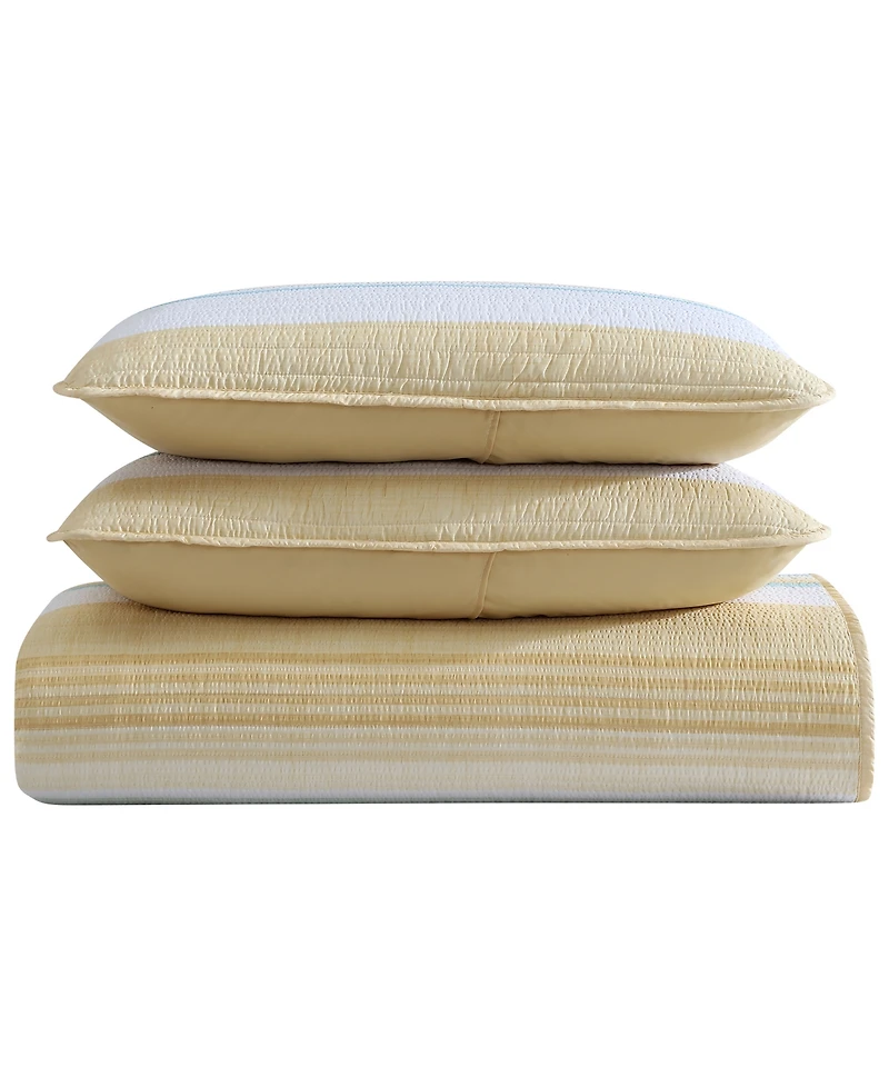 Beatrice Home Fashions Coralinn Stripe 3-Pc. Quilt Set, Full/Queen