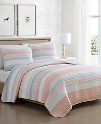Beatrice Home Fashions Coralinn Stripe 3-Pc. Quilt Set