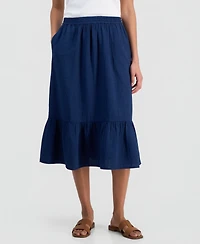 Style & Co Women's Indigo Gauze Tiered Midi Skirt, Macy's Exclusive