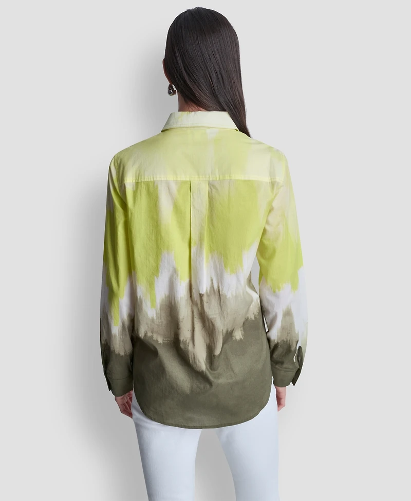 Dkny Women's Voile Ombre Long-Sleeve Shirt
