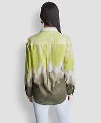 Dkny Women's Voile Ombre Long-Sleeve Shirt