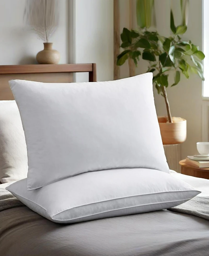 Unikome Medium Soft Goose Down and Feather Gusseted 2-Pack Pillows