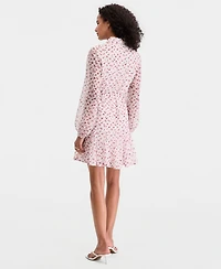 On 34th Women's Cherry Print Tie-Belt Button-Front Dress, Macy's Exclusive