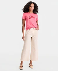 On 34th Women's High-Rise Cropped Faux-Pearl-Trim Jeans, Macy's Exclusive