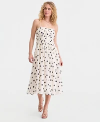 On 34th Women's Dot-Print Sweetheart-Neck Midi Dress, Macy's Exclusive