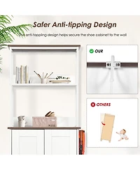 Cozito Pet Feeding Station with Pull-Out Bowls and Storage Shelves, Side Hooks, White