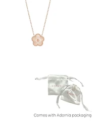 Adornia Tarnish Resistant Rose Gold 5-Leaf Clover Pendant Necklace