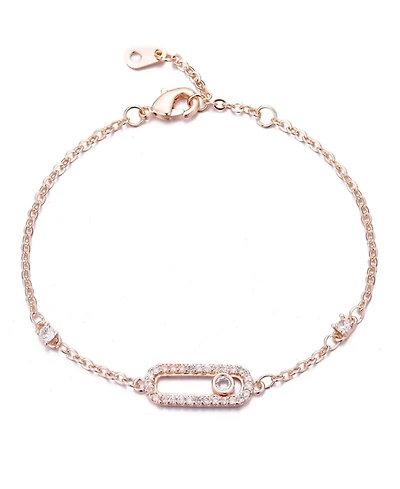 Adornia Rose Gold Cz Dancing Stone Bracelet