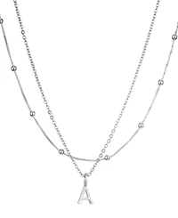 Adornia Silver Layered Initial Necklace