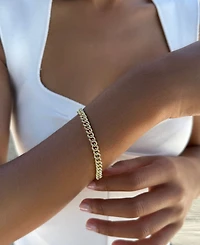 Adornia Gold Crystal 8mm Curb Chain Bracelet