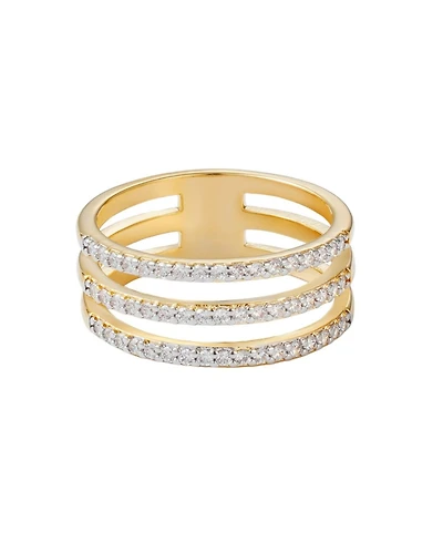 Adornia Gold Cz Triple Band Ring