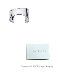 Adornia Tarnish Resistant Silver Tall Curve Cuff Bracelet