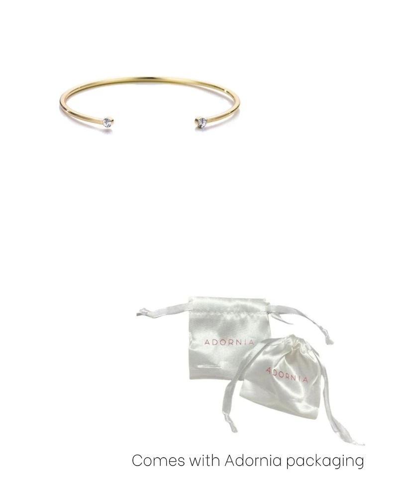 Adornia Gold Crystal Ends Open Cuff Bracelet