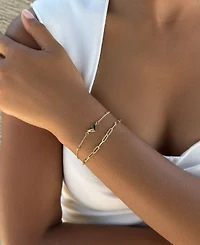 Adornia Gold Chain and Heart Bracelet Set