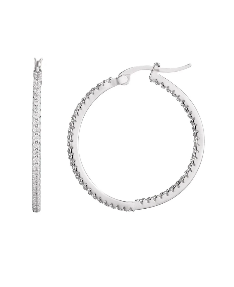 Adornia Silver Cz Infinity Hoop Earrings