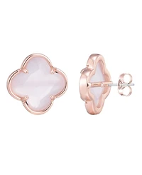 Adornia Rose Gold Clover Stone Stud Earrings