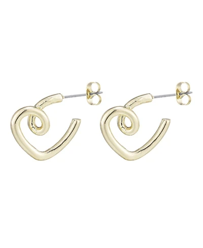 Adornia Gold Crystal Lined Heart Hoop Earrings