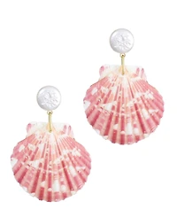 Adornia Pearl Pink Shell 2-Drop Earrings