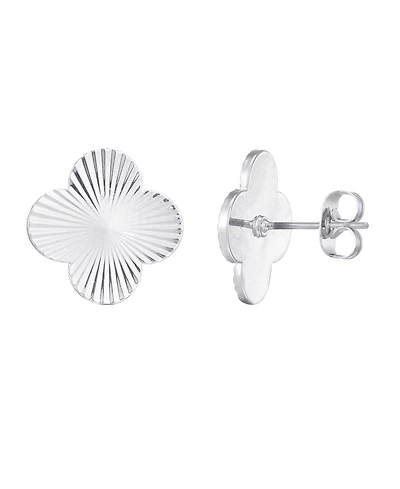 Adornia Silver Prismatic Clover Stud Earrings
