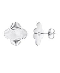Adornia Silver Prismatic Clover Stud Earrings