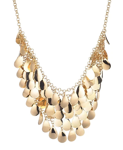Adornia Gold Droplet Bib Necklace