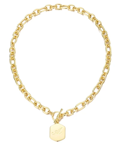 Adornia Gold Monogram Initial Chunky Toggle Necklace