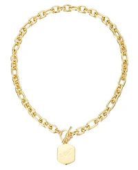 Adornia Gold Monogram Initial Chunky Toggle Necklace