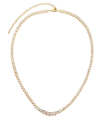 Adornia Gold Crystal Bezeled Tennis Necklace
