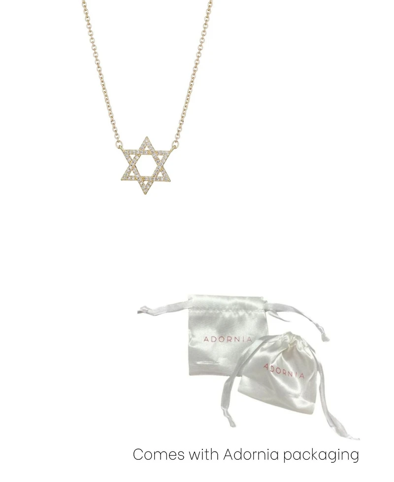 Adornia Gold Cz Star of David Necklace