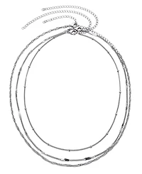 Adornia Silver 3-Chain Necklace Set