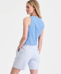 On 34th Women's Linen Blend V-Neck Button-Front Vest, Macy's Exclusive