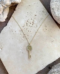 Adornia Gold Ornate Key Pendant Necklace