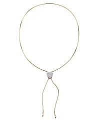 Adornia Gold Cz Heart Bolo Necklace