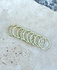 Adornia Gold 10- Ring Hammered Band Set