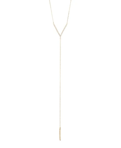Adornia Gold Crystal Y Lariat Necklace