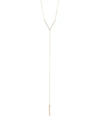 Adornia Gold Crystal Y Lariat Necklace