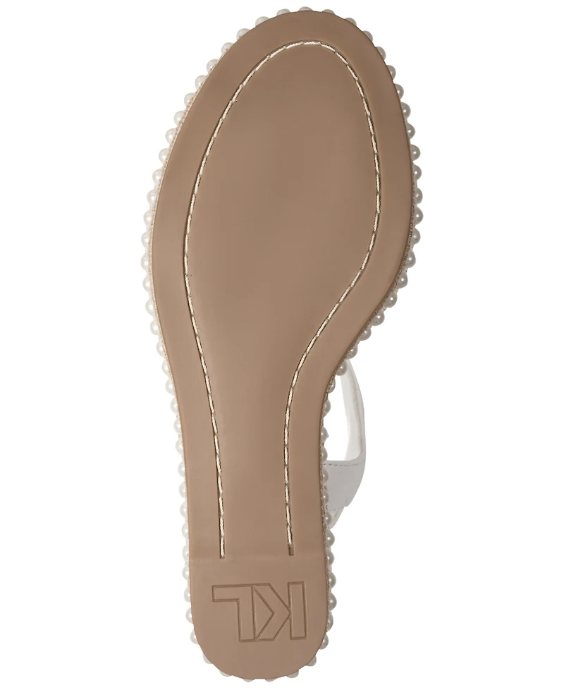 Karl Lagerfeld Paris Women's Calzona Round Toe Wedge Sandals