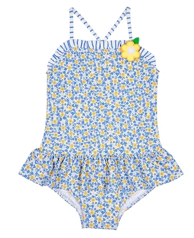 Florence Eiseman Toddler Girls Floral Skirted Swimsuit with Flower