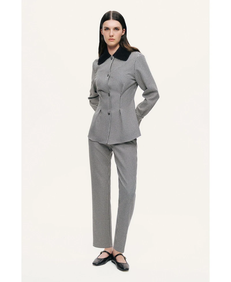 Nocturne Women's Tailored Micro Check Cigarette Pants