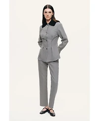 Nocturne Women's Tailored Micro Check Cigarette Pants
