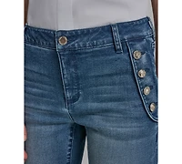 Karl Lagerfeld Paris Petite Mid Rise Denim Pants