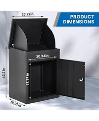 gaomon 43.3" Package Delivery Boxes for Outside,Large Anti Theft Package Delivery Box with Lock
