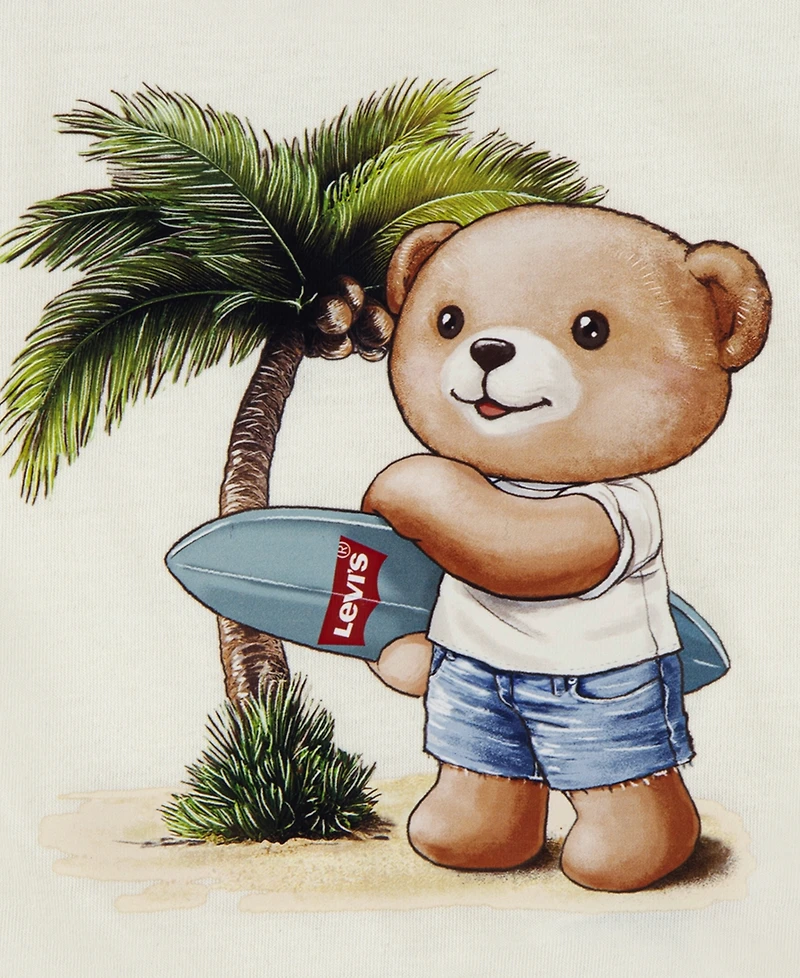 Levi's Baby Boys' Palm Tree T-Shirt and Denim Shorts, 2-Piece Set